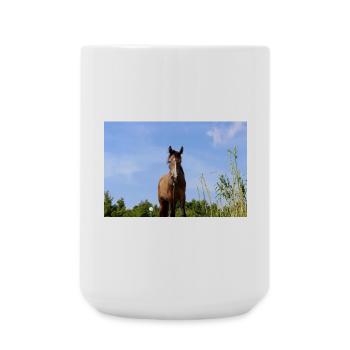 Pferd Pferdeposter - Große Tasse 440 ml - Weiß - Vorne