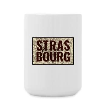Strasbourg City Map Print - Large Mug 440 ml - white - Front
