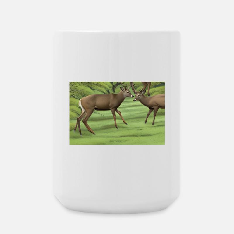 Hirsche Hirsche - Große Tasse 440 ml - Weiß