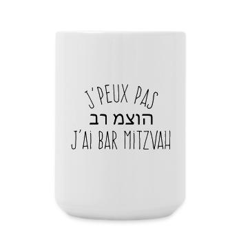 J'peux pas j'ai Bar Mitzvah - Humour Juif - Grande tasse 440 ml - blanc - Devant