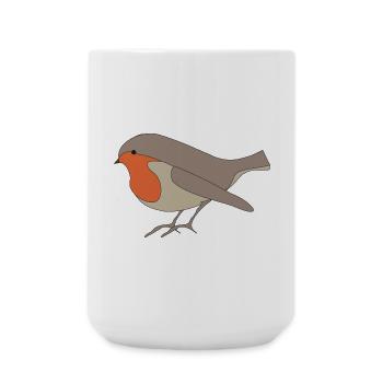 Rotkehlchen - Große Tasse 440 ml - Weiß - Vorne