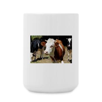 Affiche de vache - Grande tasse 440 ml - blanc - Devant