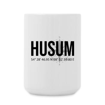 Koordinaten Husum - Große Tasse 440 ml - Weiß - Vorne