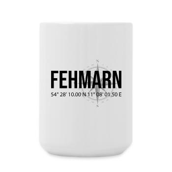 Koordinaten Fehmarn - Große Tasse 440 ml - Weiß - Vorne