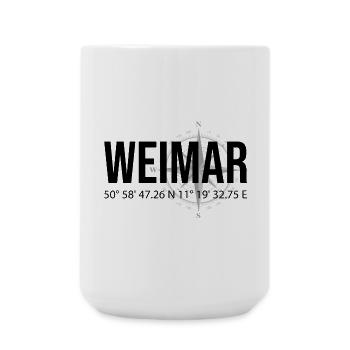 Koordinaten Weimar - Große Tasse 440 ml - Weiß - Vorne