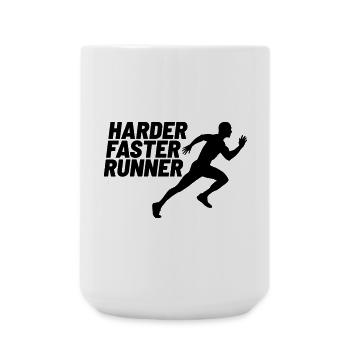 coureur plus dur et plus rapide - Grande tasse 440 ml - blanc - Devant