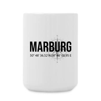 Koordinaten Marburg - Große Tasse 440 ml - Weiß - Vorne