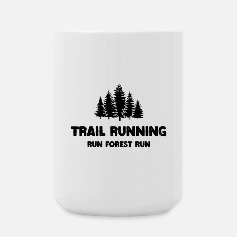 Trail Running - Run Forest Run - Large Mug 440 ml - white