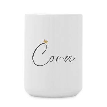 Chemise Couronne Princesse Cora – Nom avec la lettre C - Grande tasse 440 ml - blanc - Devant