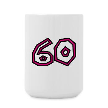 60. 60 YEARS. 60th ANNIVERSARY. 60TH BIRTHDAY. - Large Mug 440 ml - white - Front