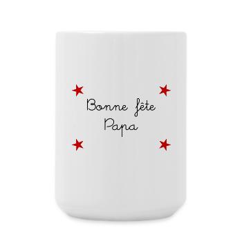 VATERTAG. FROHER VATERTAG. PAPA. ALLES GUTE ZUM GEBURTSTAG. - Große Tasse 440 ml - Weiß - Vorne
