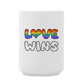 Love Wins: Rainbow Love Design - Large Mug 440 ml - white - Front