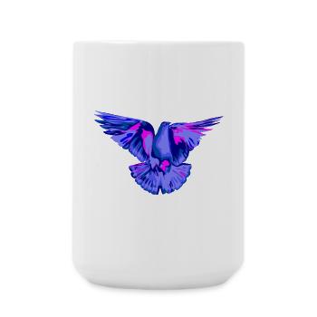 Taube blau - Große Tasse 440 ml - Weiß - Vorne