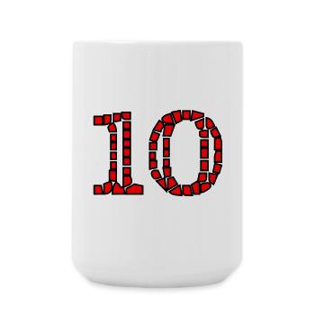 10. 10 JAHRE. 10-JÄHRIGES JUBILÄUM. 10-JÄHRIGES JUBILÄUM. - Große Tasse 440 ml - Weiß - Vorne
