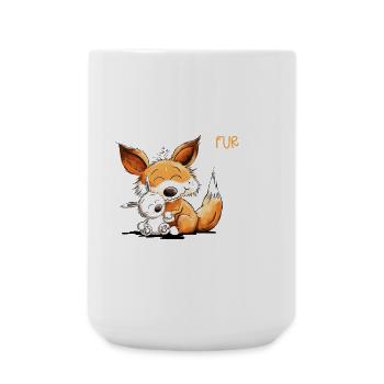 Renard avec Lapin Amitié Dicton - Grande tasse 440 ml - blanc - Devant