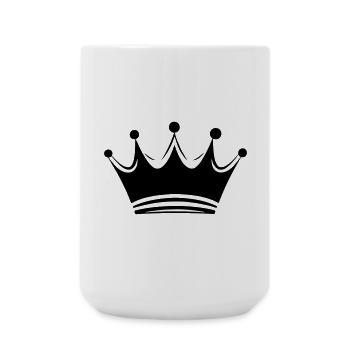 Queen/King Crown Customizable - Large Mug 440 ml - white - Front