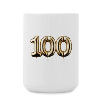 100 Years Gold Balloon Foil Balloon Gift - Large Mug 440 ml - white - Front