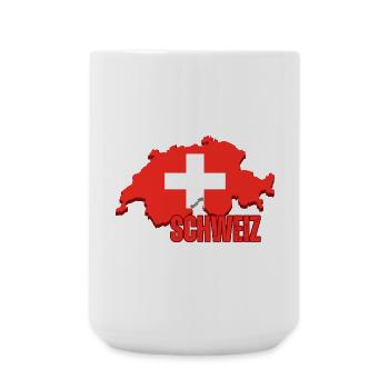 Flagge der Schweiz, Schweizer Stolz - Große Tasse 440 ml - Weiß - Vorne