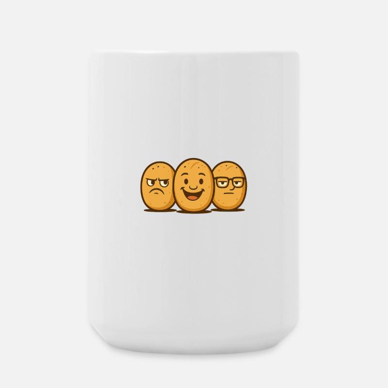Brötchenbande – Coole Brotgesichter im Retro-Style - Große Tasse 440 ml - Weiß