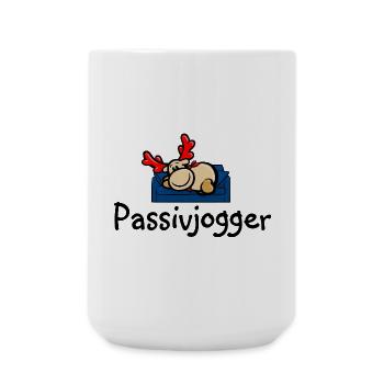 Reindeer Elmondo on the couch as a passive jogger - Large Mug 440 ml - white - Front