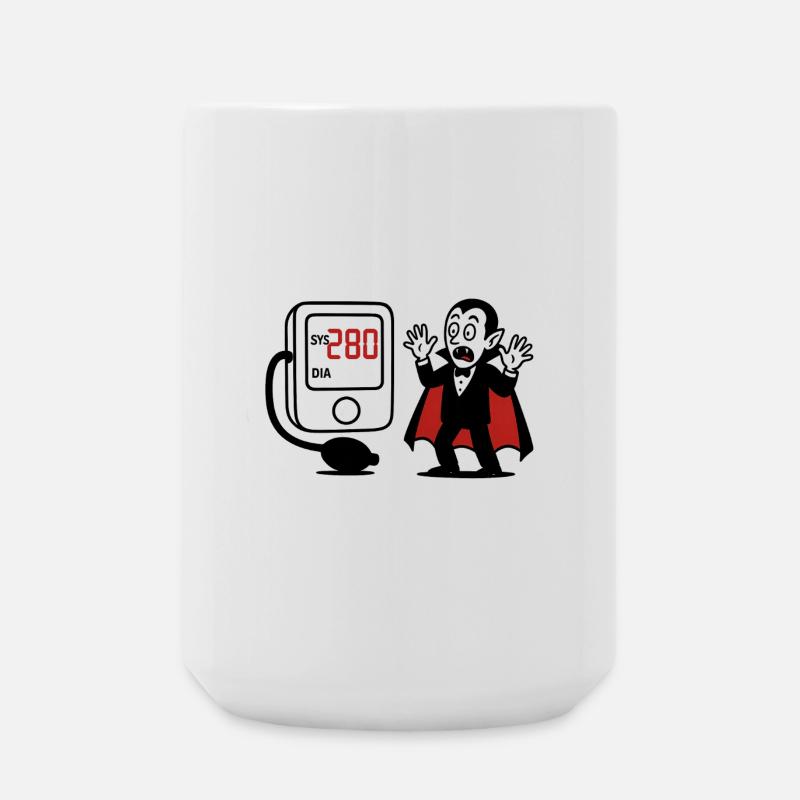 Humorous vampire with blood counter - Large Mug 440 ml - white