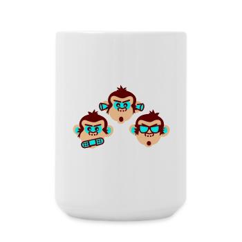 three wise monkeys - Grande tasse 440 ml - blanc - Devant