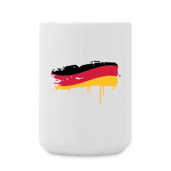gepinselte Deutschland Fahne - Große Tasse 440 ml - Weiß - Vorne
