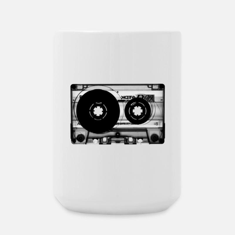 Cassette Audio Vintage Design - Large Mug 440 ml - white
