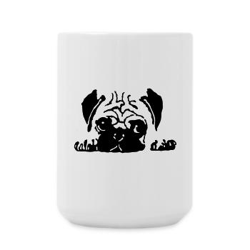 Mops - Große Tasse 440 ml - Weiß - Vorne