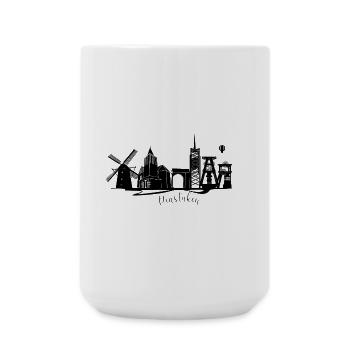 Stadtmotiv Dinslaken mit Tür und Wachturm - Große Tasse 440 ml - Weiß - Vorne