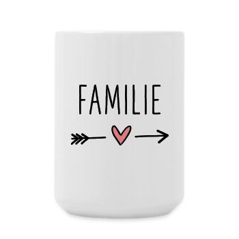 Familie Herz Pfeil Liebe Amor Zusammenhalt - Große Tasse 440 ml - Weiß - Vorne