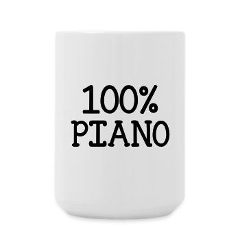 100% Piano - Große Tasse 440 ml - Weiß - Vorne