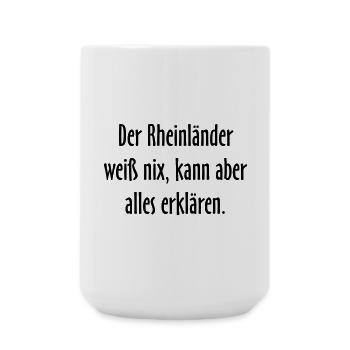 Der Rheinländer - Versuch einer Typologie - Große Tasse 440 ml - Weiß - Vorne