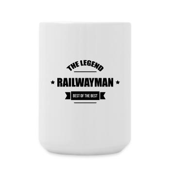 Railway Railwayman Cheminot Train Eisenbahn - Large Mug 440 ml - white - Front