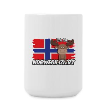 Ich bin Norwegifiziert Spruch Flagge Elch - Große Tasse 440 ml - Weiß - Vorne