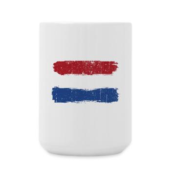 Dutch Flag Brush Strokes - Large Mug 440 ml - white - Front