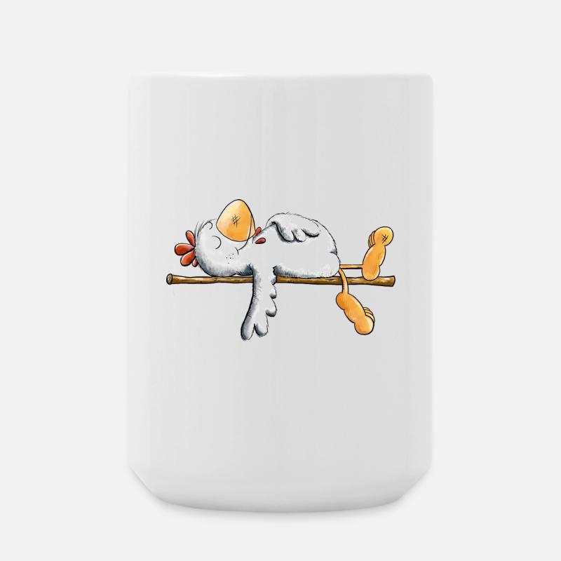 Lazy chicken I Lazy I Sleep - Large Mug 440 ml - white