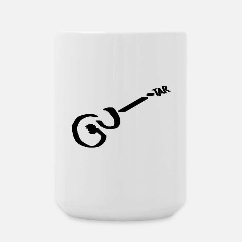 Guitar Pikto schwarz - Große Tasse 440 ml - Weiß