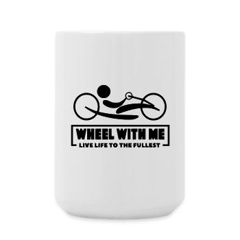 Roll mit mir mit meinem Rollstuhl-Handbike * - Große Tasse 440 ml - Weiß - Vorne