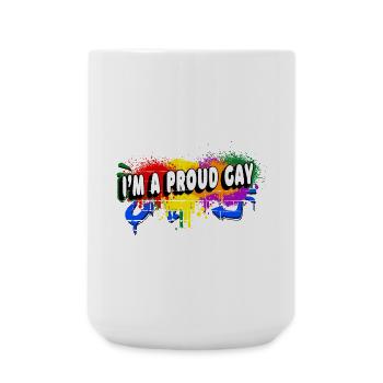 Ich bin ein stolzer Schwuler - Große Tasse 440 ml - Weiß - Vorne