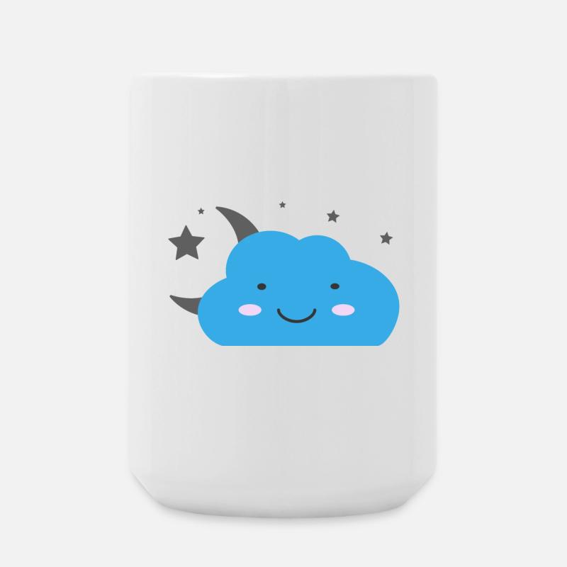 Kawaii cloud and starry sky - Large Mug 440 ml - white