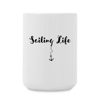 Segeln und Bootfahren - Sail Love - Große Tasse 440 ml - Weiß - Vorne