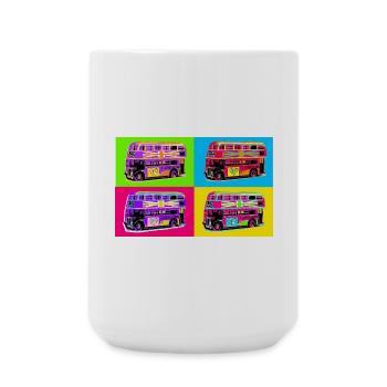 London Pop Art Regenbogenbus - Große Tasse 440 ml - Weiß - Vorne