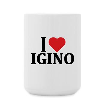 nom du t-shirt J’adore le t-shirt Igino gift idea - Grande tasse 440 ml - blanc - Devant
