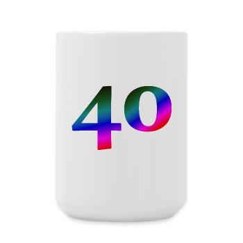 schönes oberteil, 40 buntes Farbenmuster - Große Tasse 440 ml - Weiß - Vorne