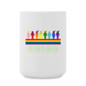 Pride Regenbogen LGBTQ Vielfalt Design - Große Tasse 440 ml - Weiß - Vorne