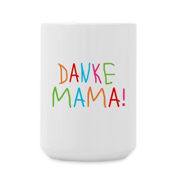 KINDERSCHRIFT SCHRIFTZUG DANKE MAMA - MUTTERTAG - Große Tasse 440 ml - Weiß - Vorne
