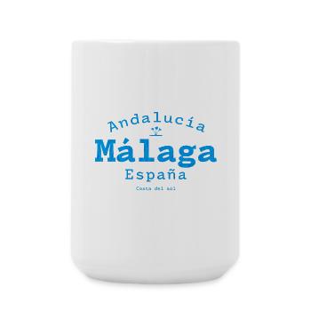 Malaga Andalusien Küstenblau - Große Tasse 440 ml - Weiß - Vorne