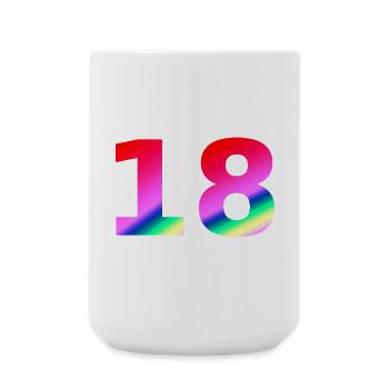 oberteile geburtstag, 18 rosatöne farbverlauf - Große Tasse 440 ml - Weiß - Vorne