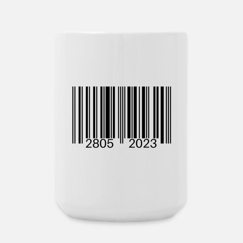 Code-barres - Grande tasse 440 ml - blanc